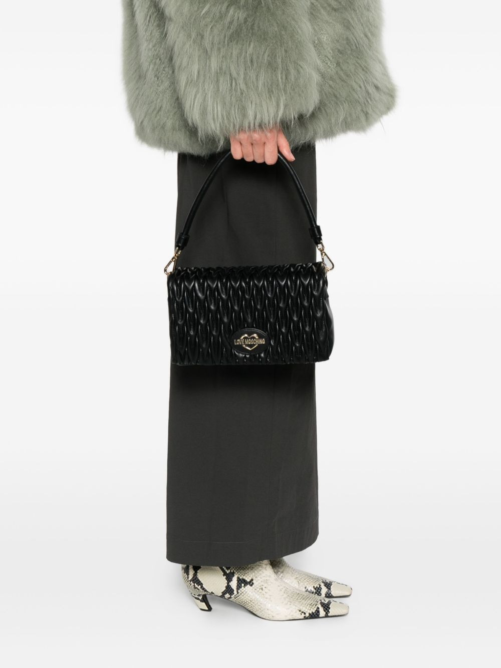 quilted logo-lettering shoulder bag - 2