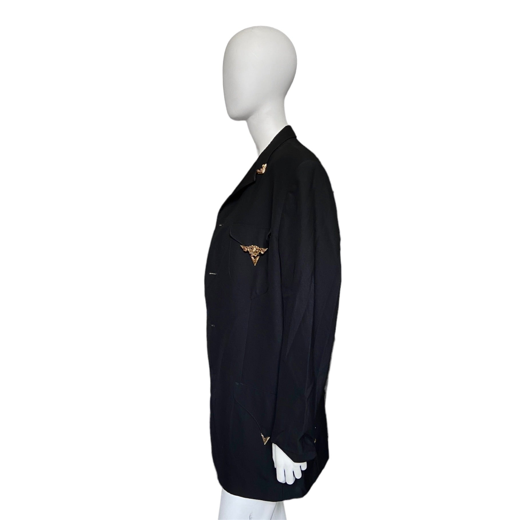 Gianni Versace 92aw gold embellishment western cowboy blazer 52 - 4