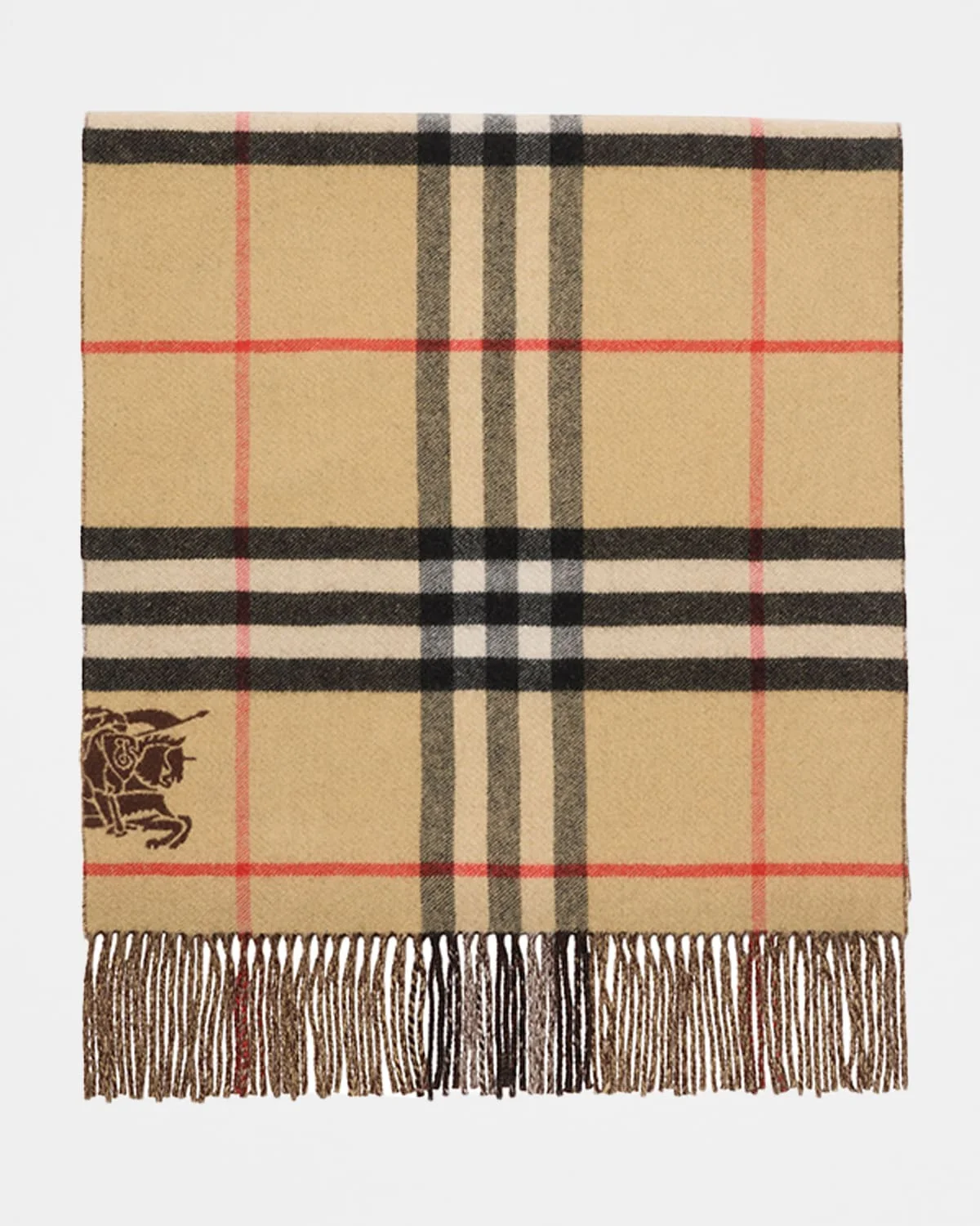 Wide Reversible Check Cashmere Scarf - 1
