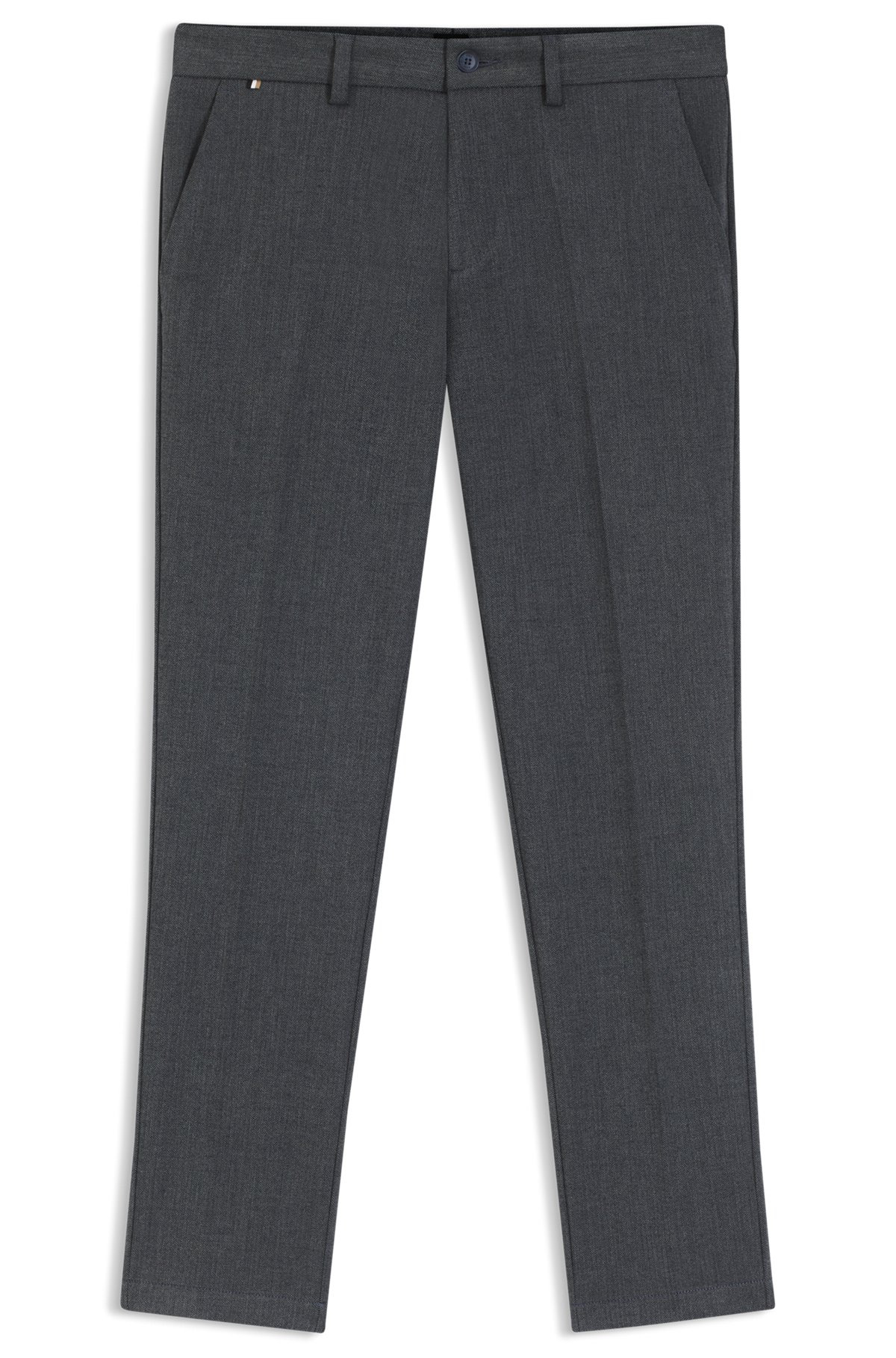 SLIM-FIT TROUSERS IN BRUSHED HERRINGBONE - 1