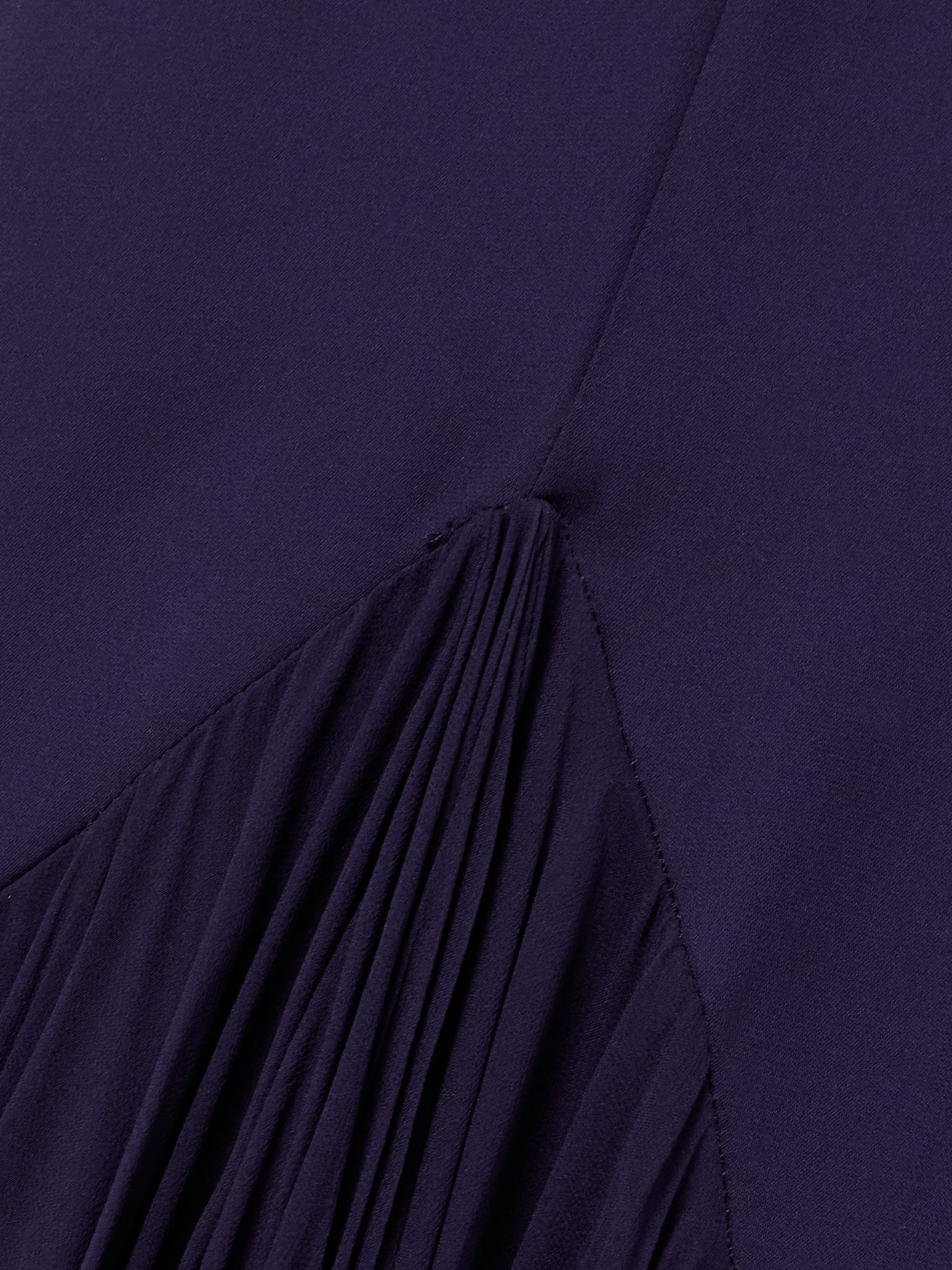 Candita scarf-detailed pleated silk-georgette maxi dress Navy - 4