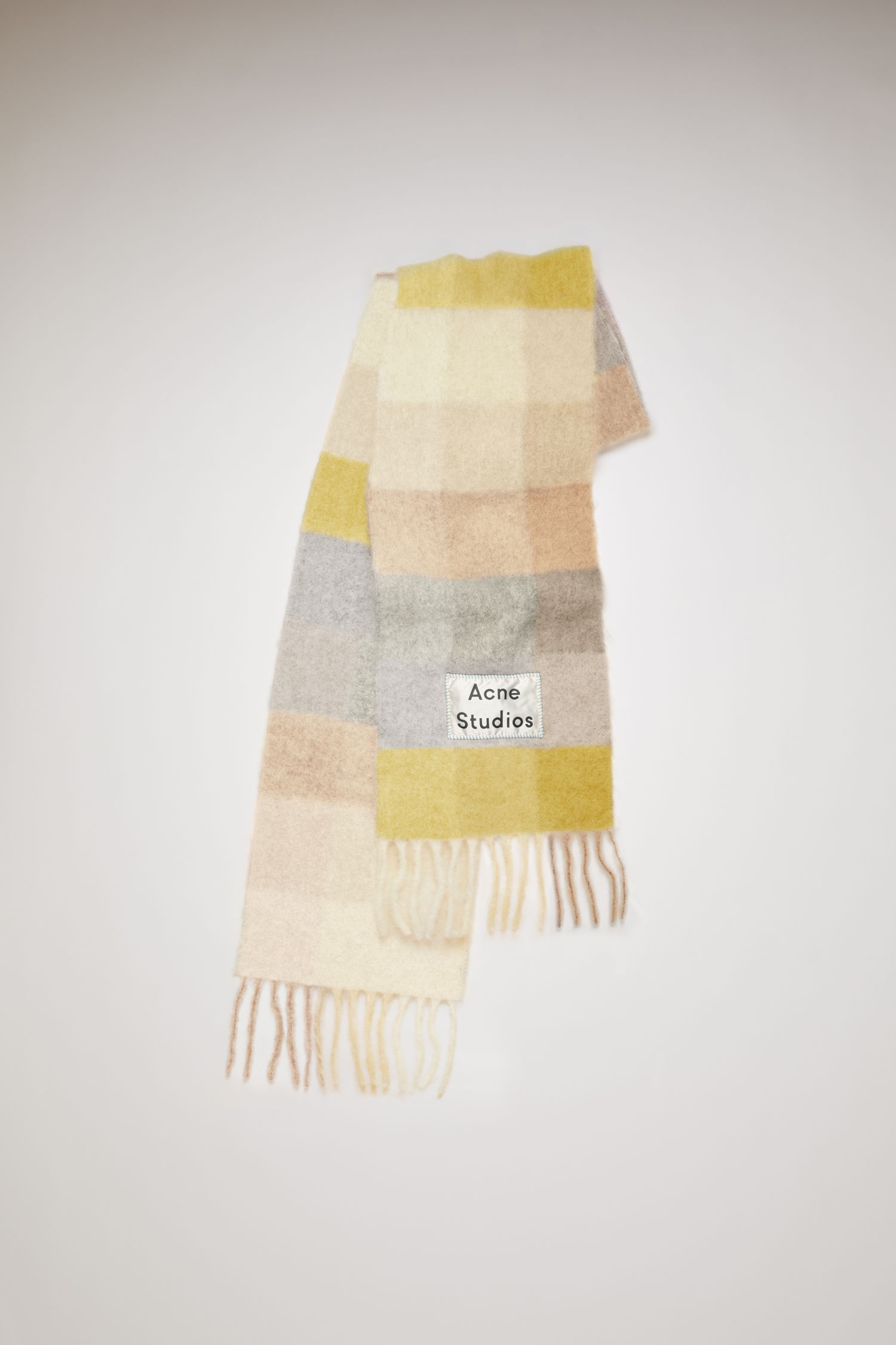 Multi check scarf yellow/grey - 4