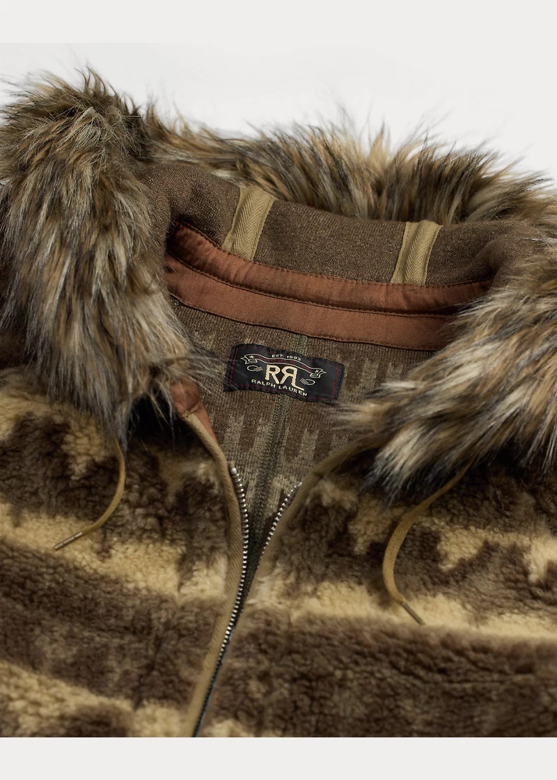 Faux-Fur-Trim Fleece Jacket 4