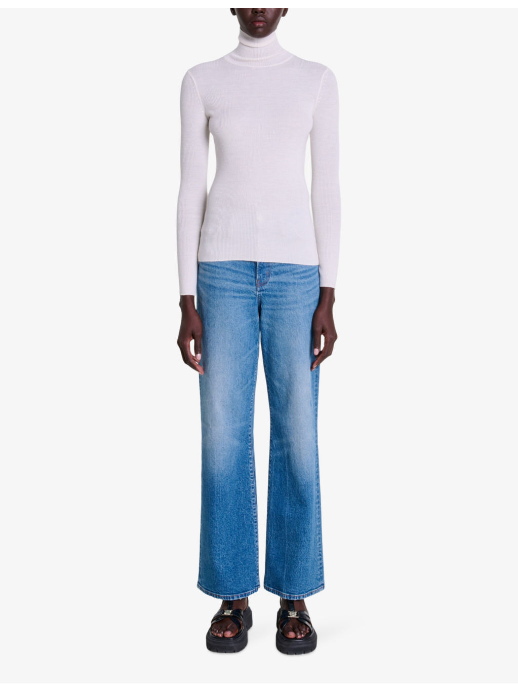 Roll-neck slim-fit wool and silk-blend jumper - 2