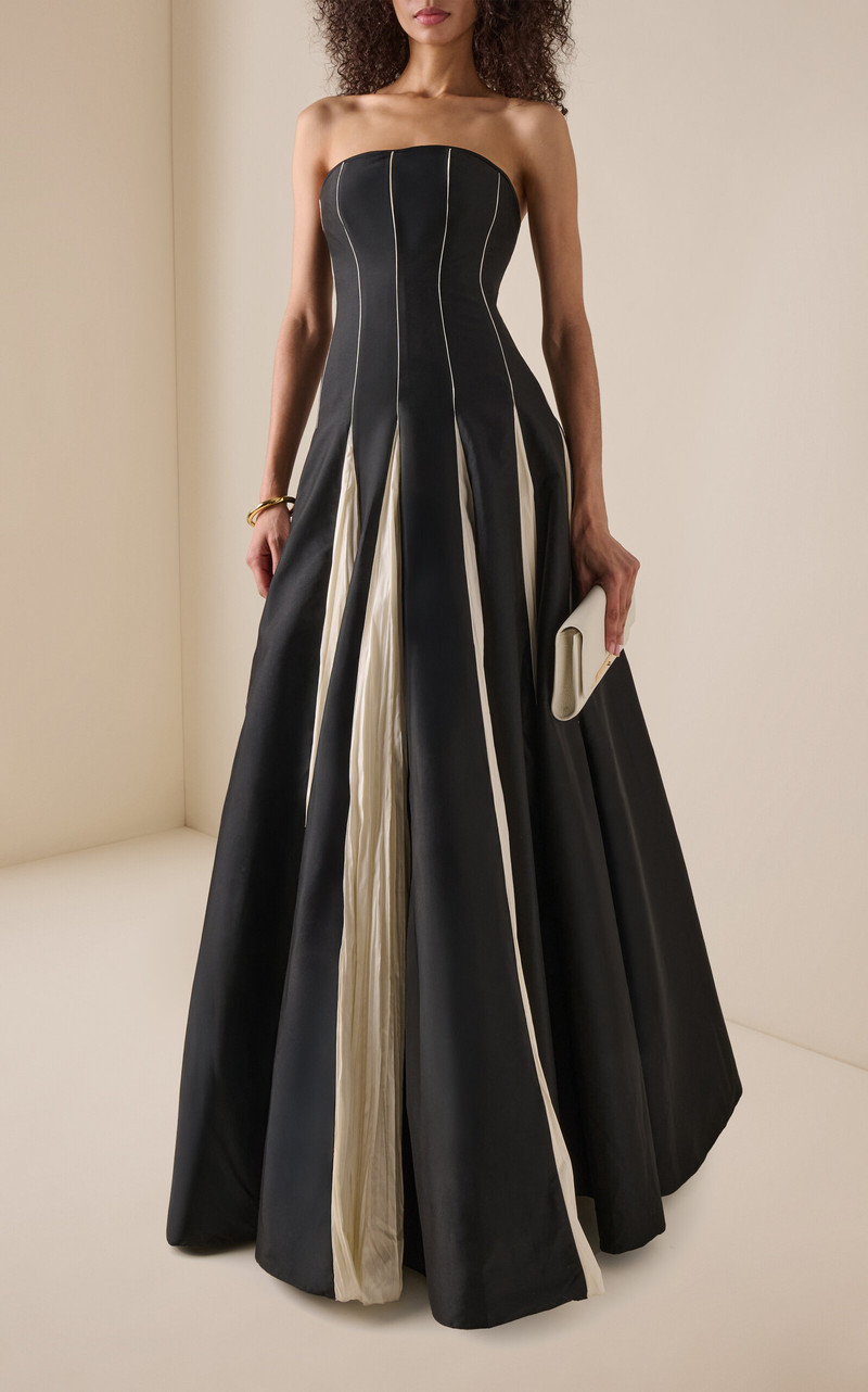 MARMAR HALIM Contrast-Panel Gown black outlook