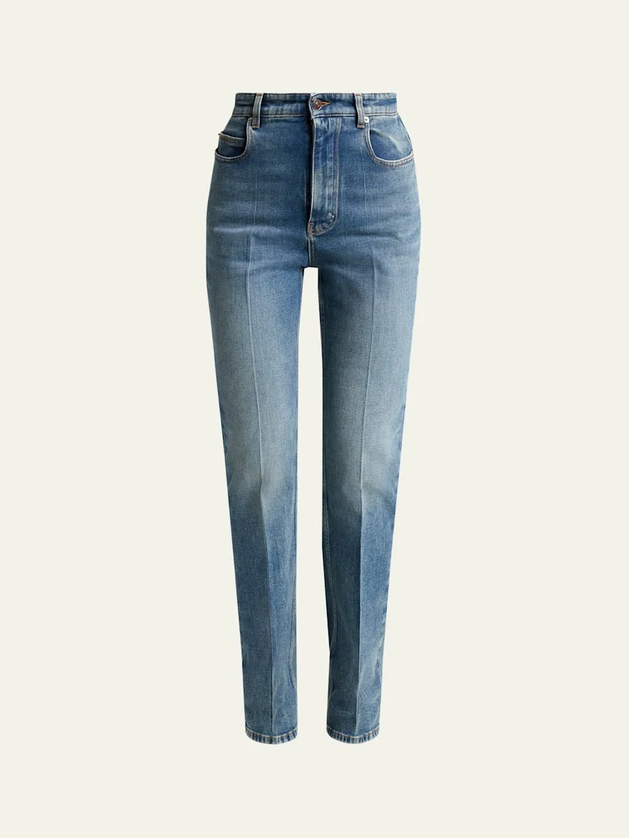 High-Rise Slim-Leg Jeans - 1