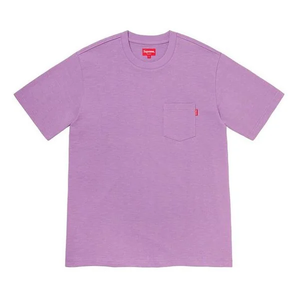 Supreme SS20 Week 1 S/S Pocket Tee Basic Short Sleeve Unisex Purple T-Shirt SUP-SS20-134 - 1