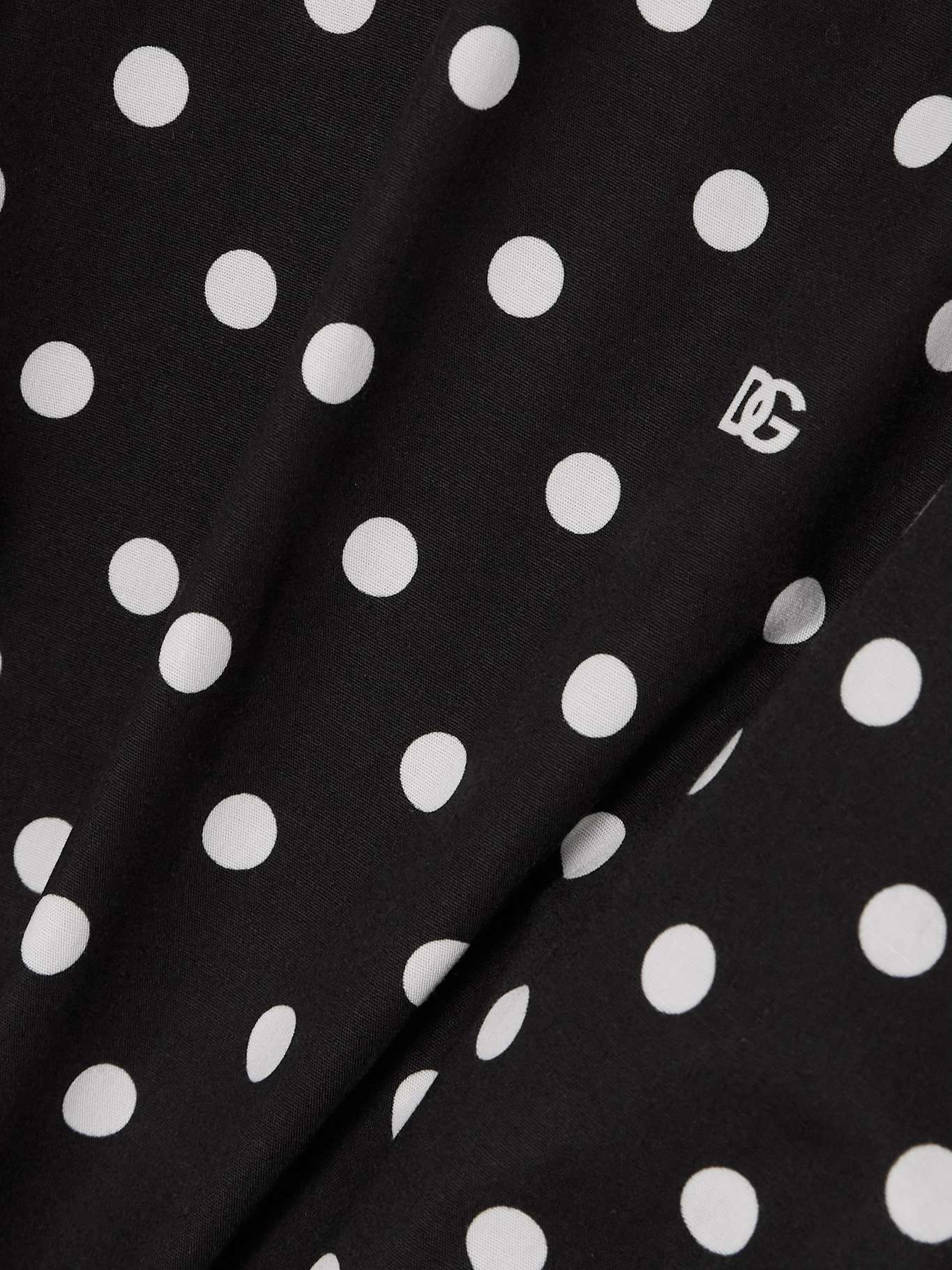 Printed polka-dot cotton-blend poplin shirt - 4