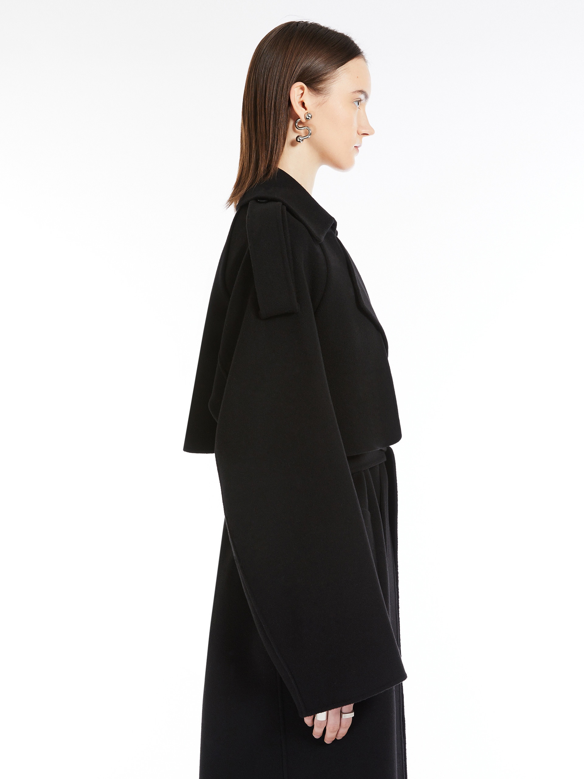 【SPORTMAX】FIORE Pure wool trench coat Pure wool trench coat, black | Sportmax