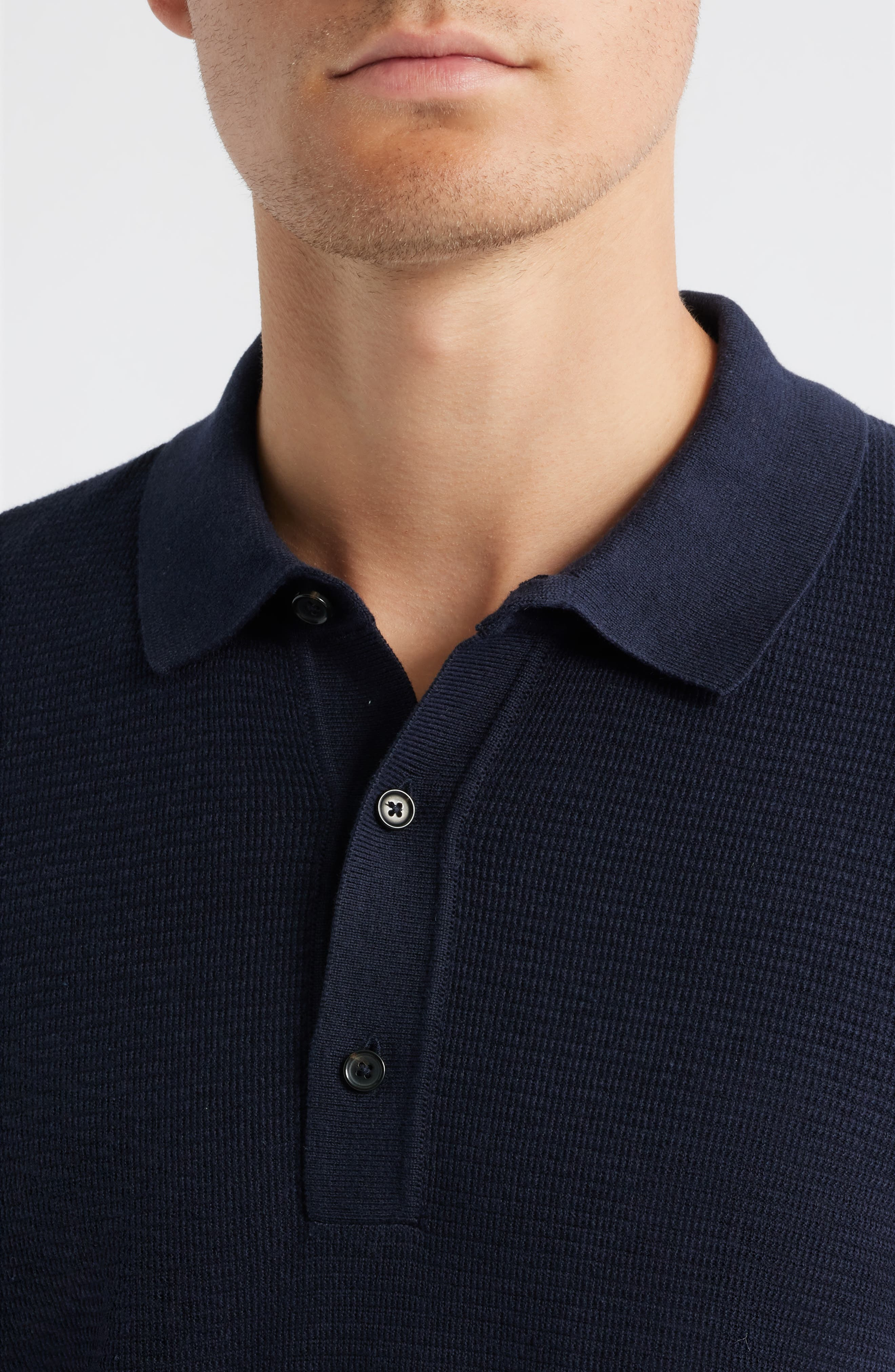 BOSS Iannotti Cotton Blend Polo in Dark Blue at Nordstrom - 4