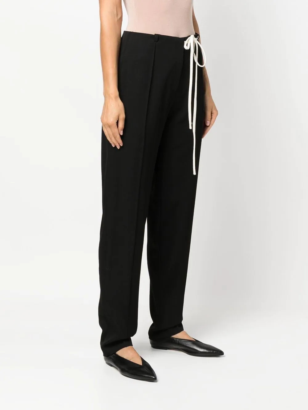 drawstring-fastening waistband trousers - 3