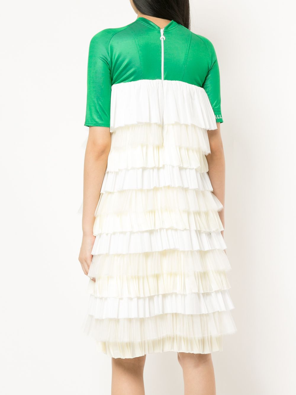 pleated tier color blocked dress - 4
