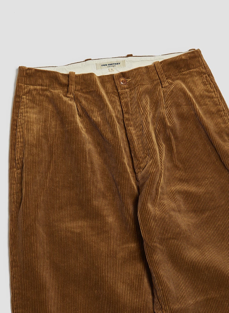 Nigel Cabourn FOB Factory Corduroy Trousers Khaki outlook