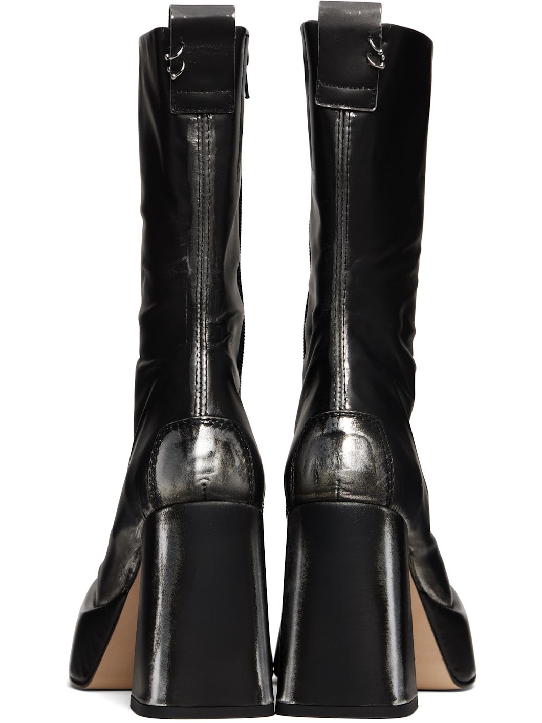 Black & White Apple Ankle Boots - 2