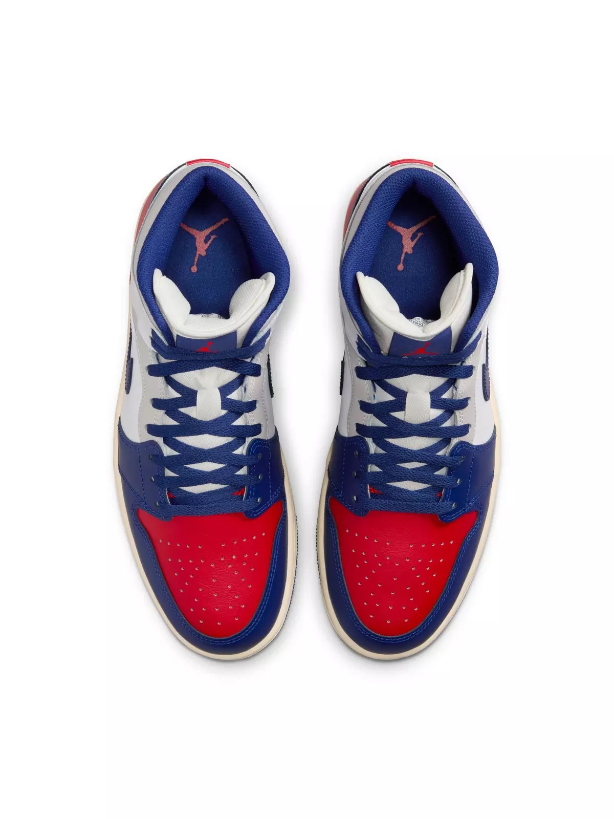 1 Mid "White/Deep Royal Blue/University Red" Men's Shoe - 6