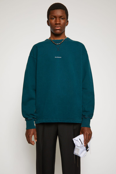 Acne Studios Logo print sweatshirt deep petrol outlook