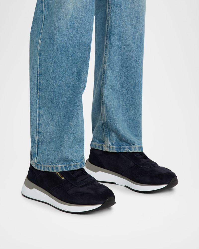 FERRAGAMO Men's America Suede Low-Top Sneakers outlook