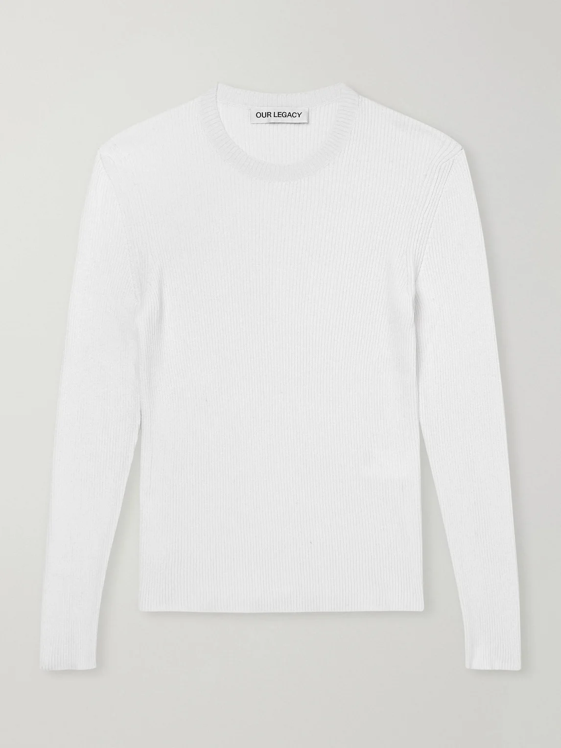 Ribbed Knit Silk Sweater - 1