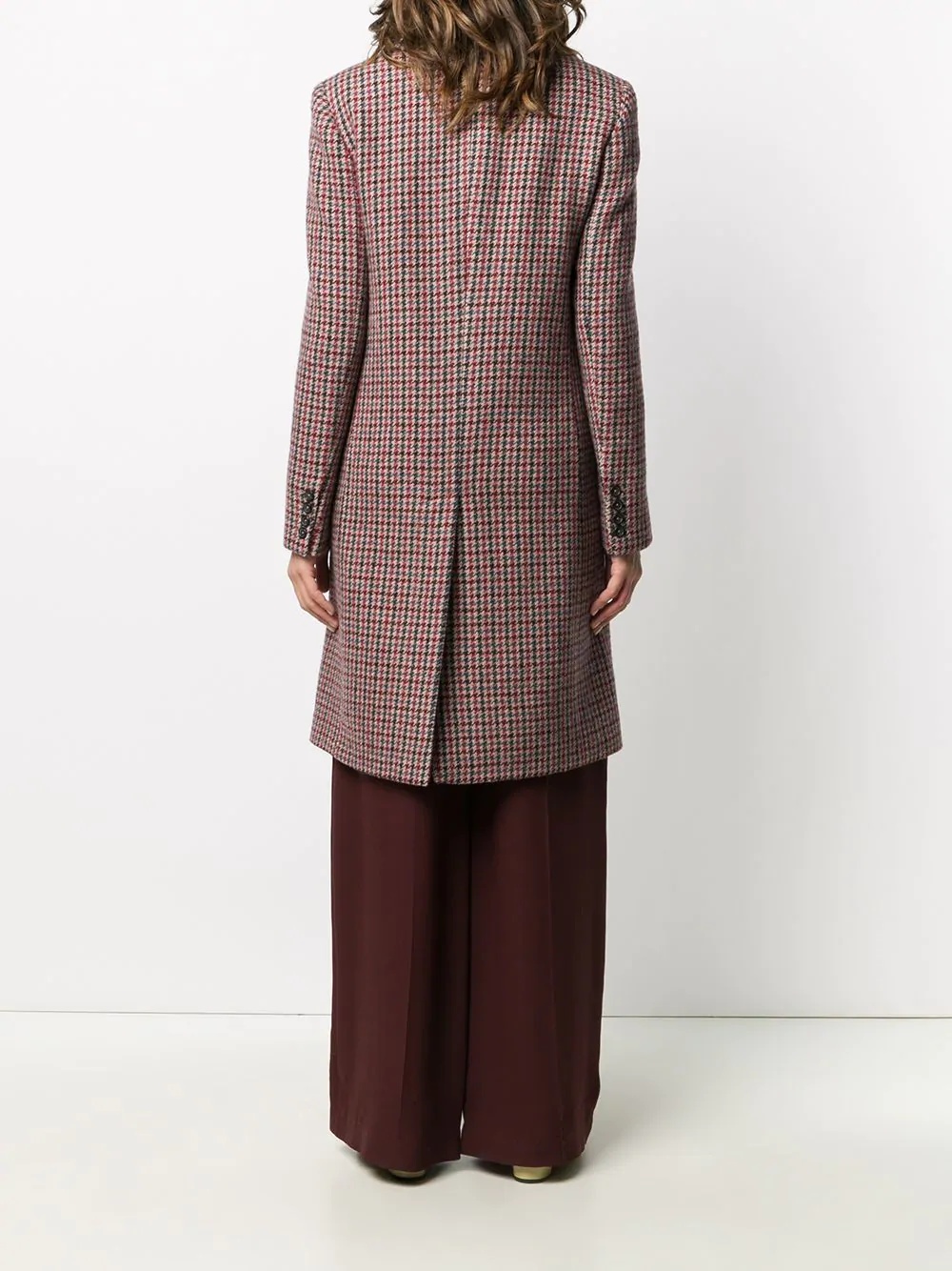 houndstooth single-breasted coat - 4