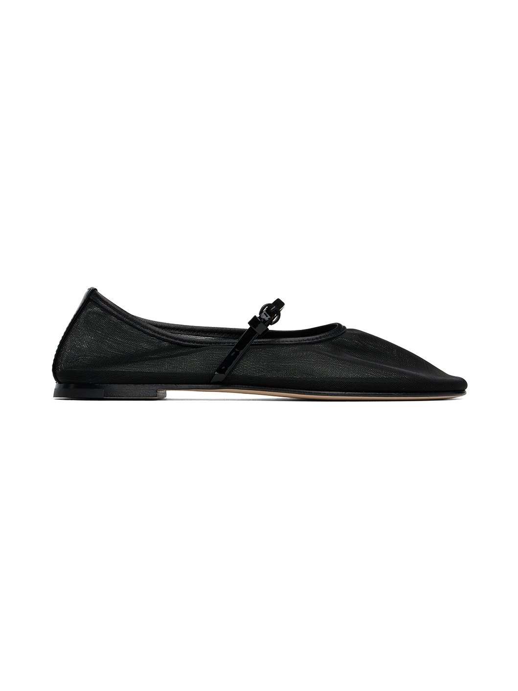 Black Balla Mesh Strap Ballerina Flats - 1