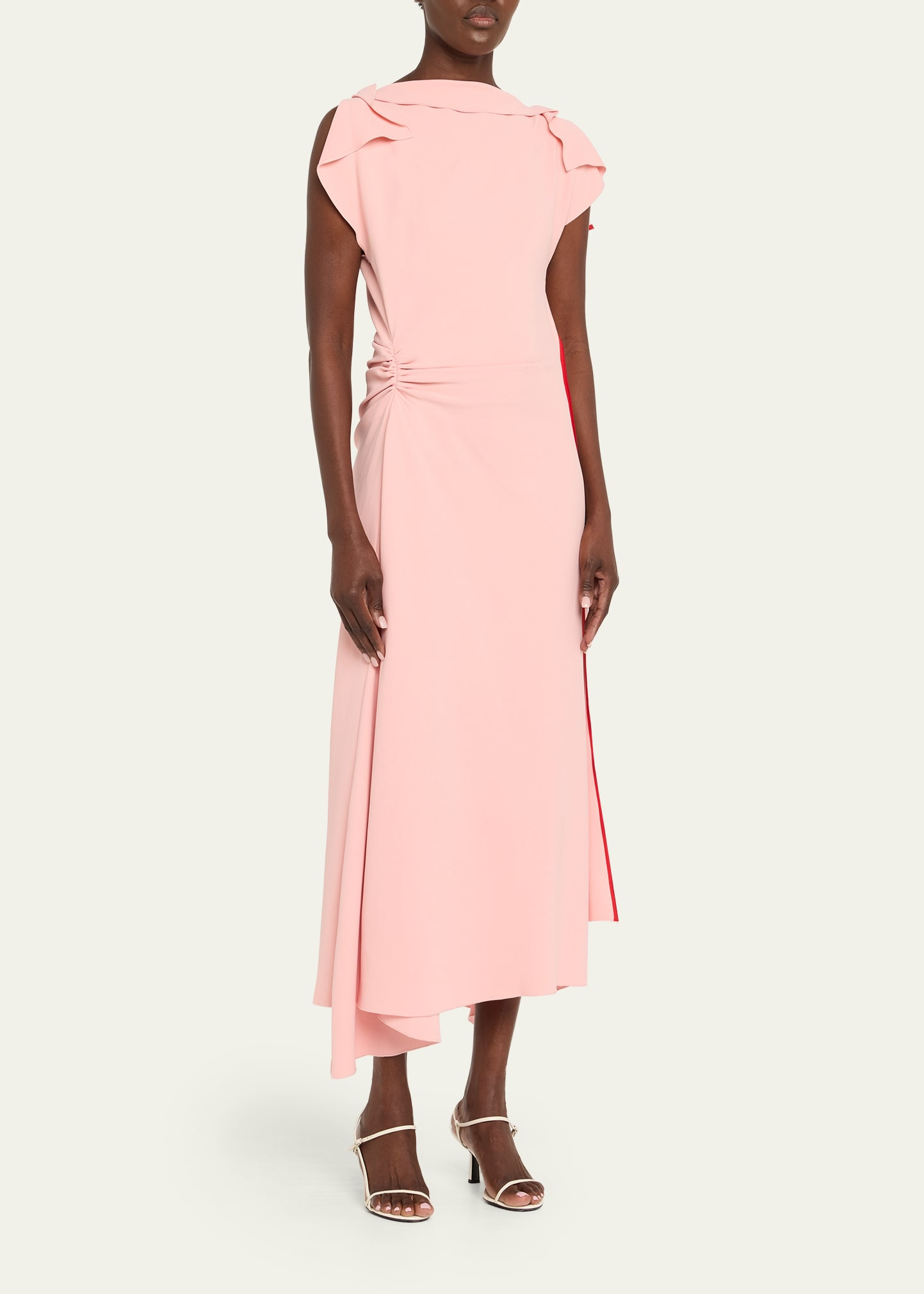 Drape Sleeve Midi Dress - 4