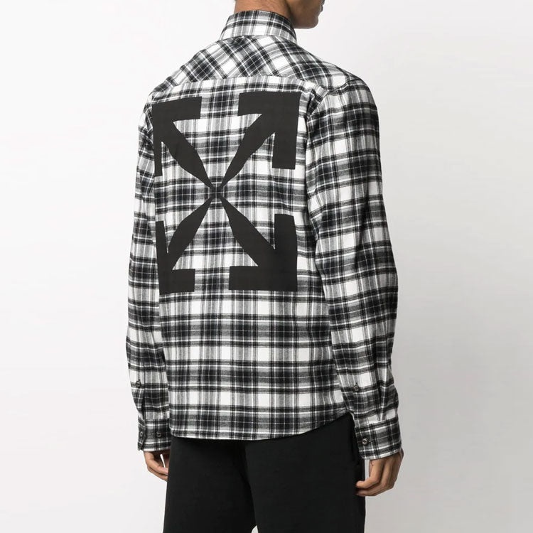 Off-White SS21 Plaid Long Sleeves Shirt Black OMGA133R21FAB0021000 - 3