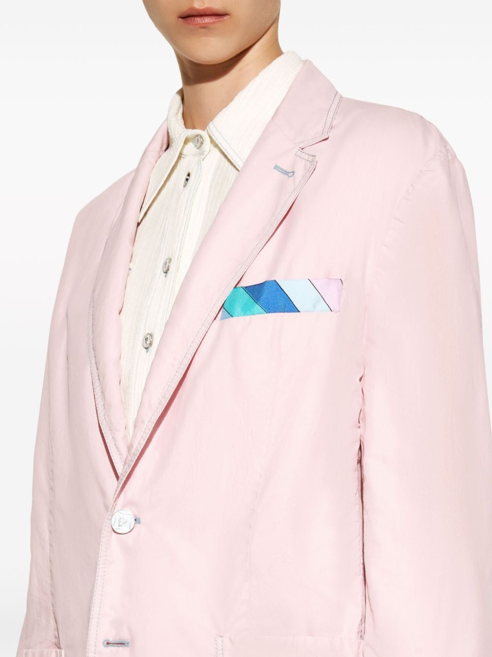 notched-lapel cotton-silk blazer - 5