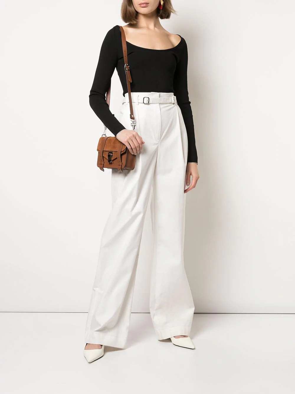 belted wide-leg trousers - 2