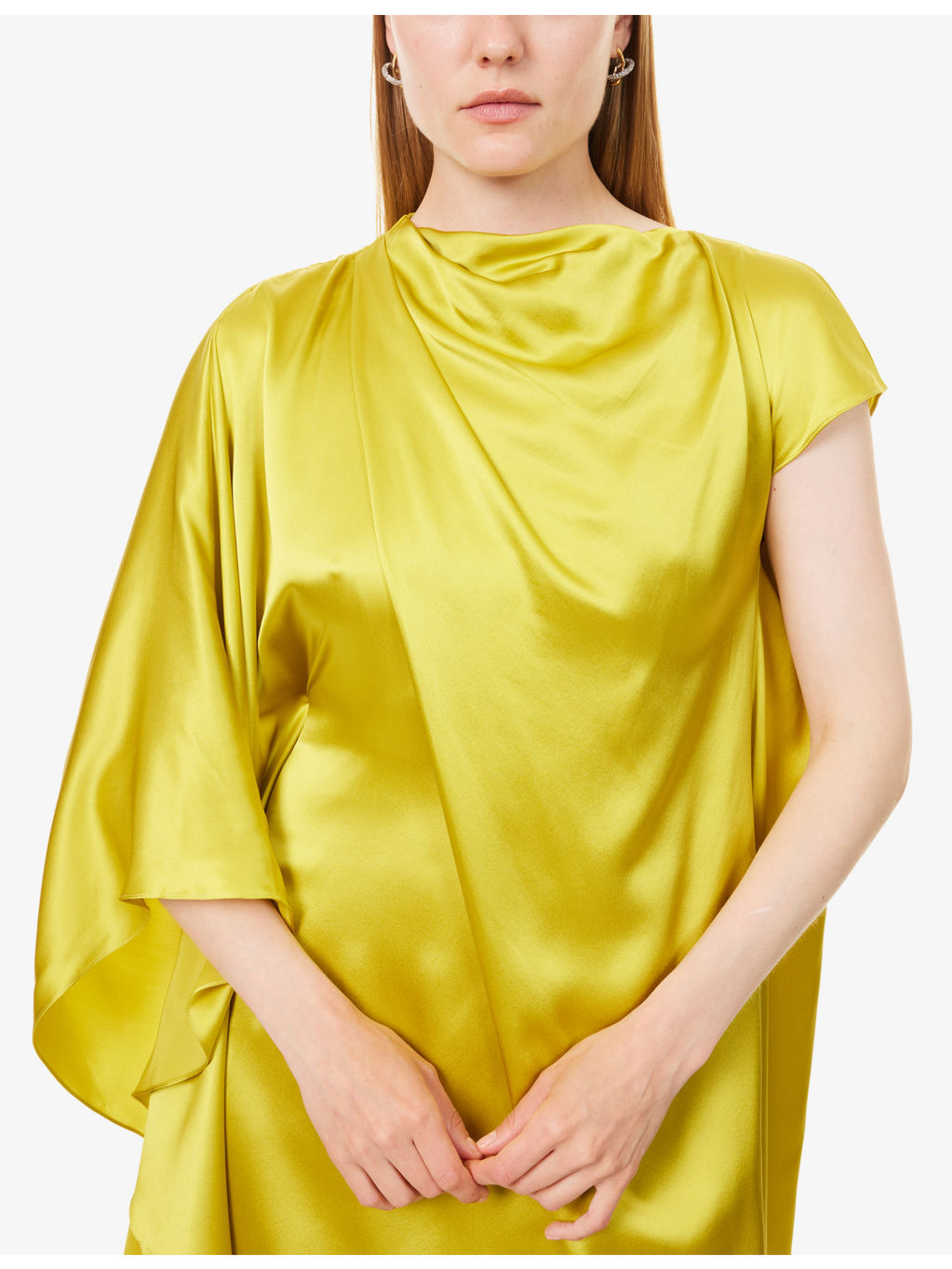 Hiba Draped Silk Maxi Dress - 5
