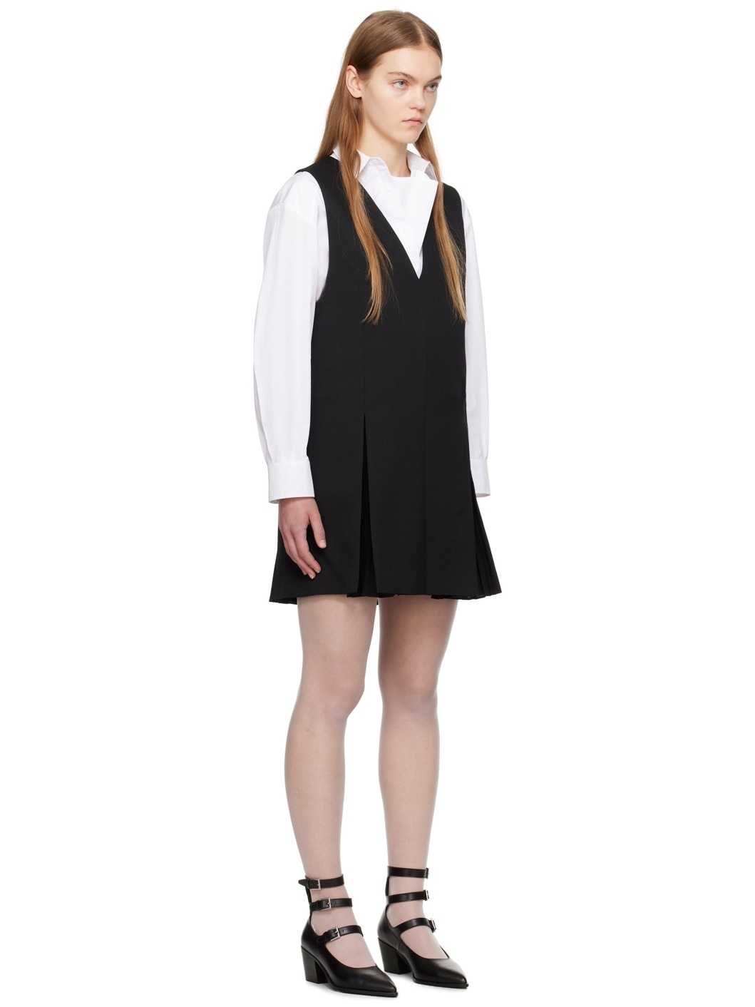 Black V-Neck Minidress - 2