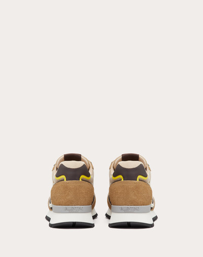 Valentino VLOGO PACE LOW-TOP SNEAKER IN SPLIT LEATHER, FABRIC AND CALF LEATHER outlook