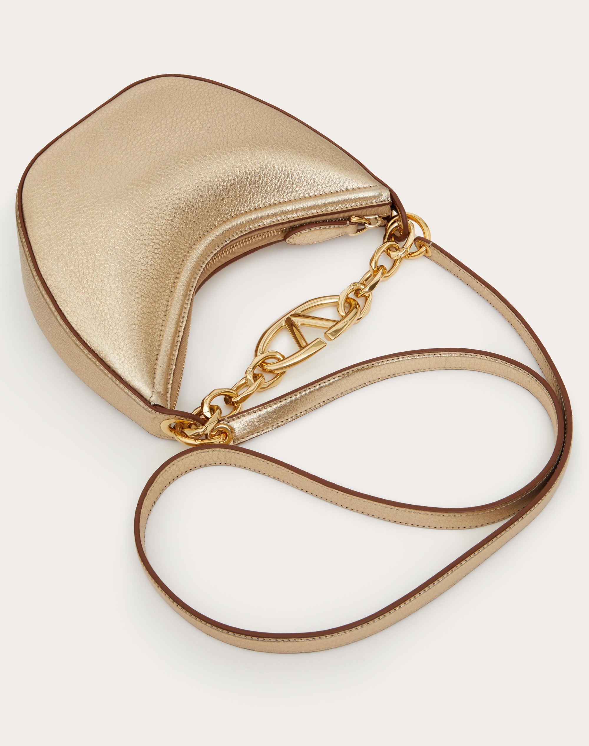 VLOGO MOON MINI HOBO BAG IN METALLIC CALFSKIN WITH CHAIN - 6