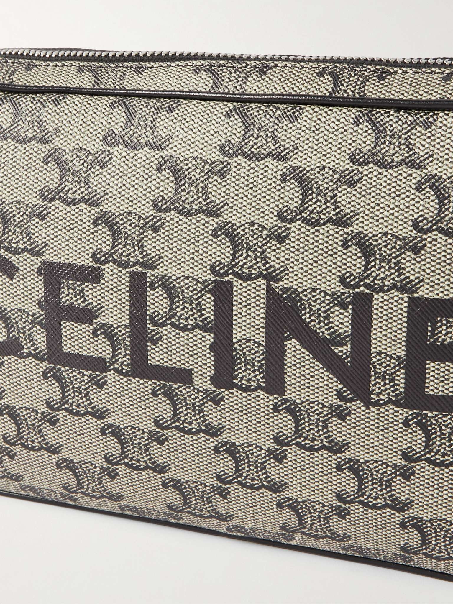 CELINE Triomphe Leather-Trimmed Logo-Print Coated-Canvas