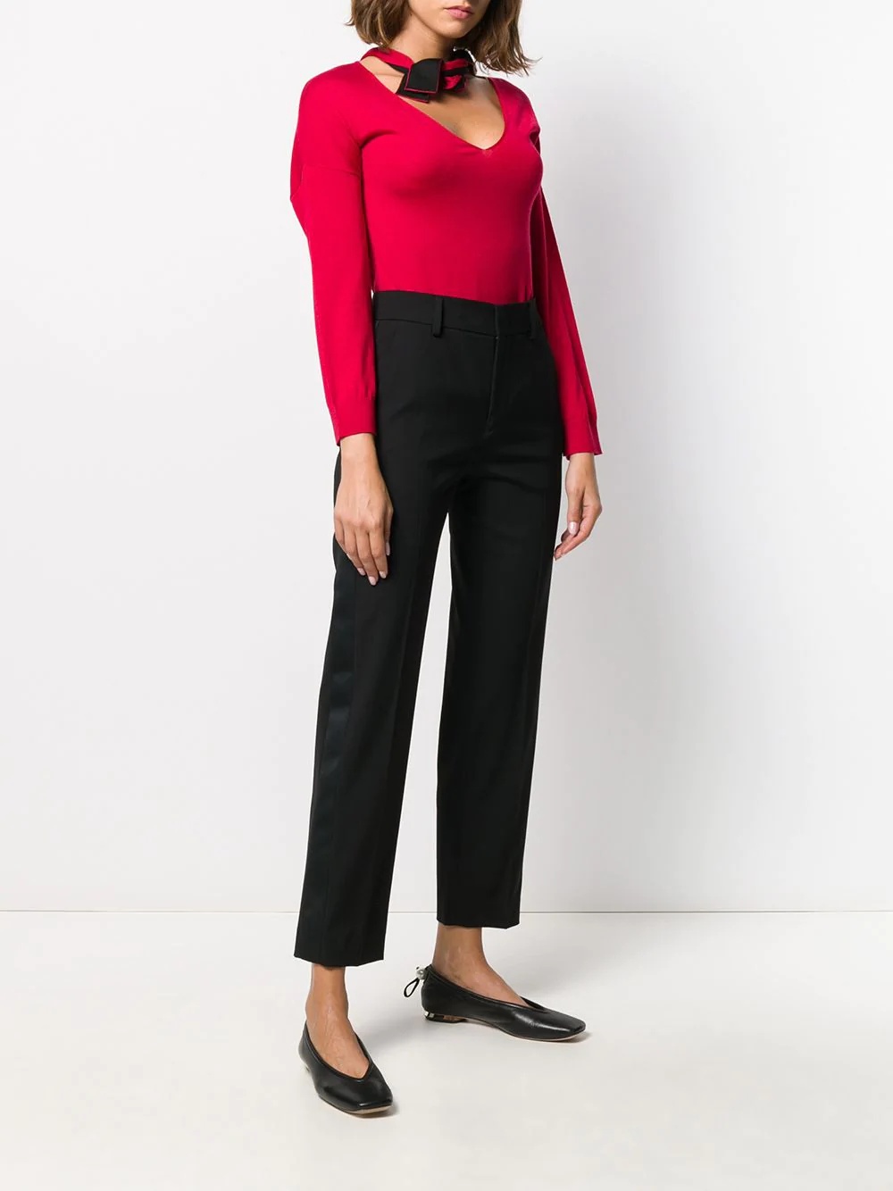 side stripes cropped trousers - 3