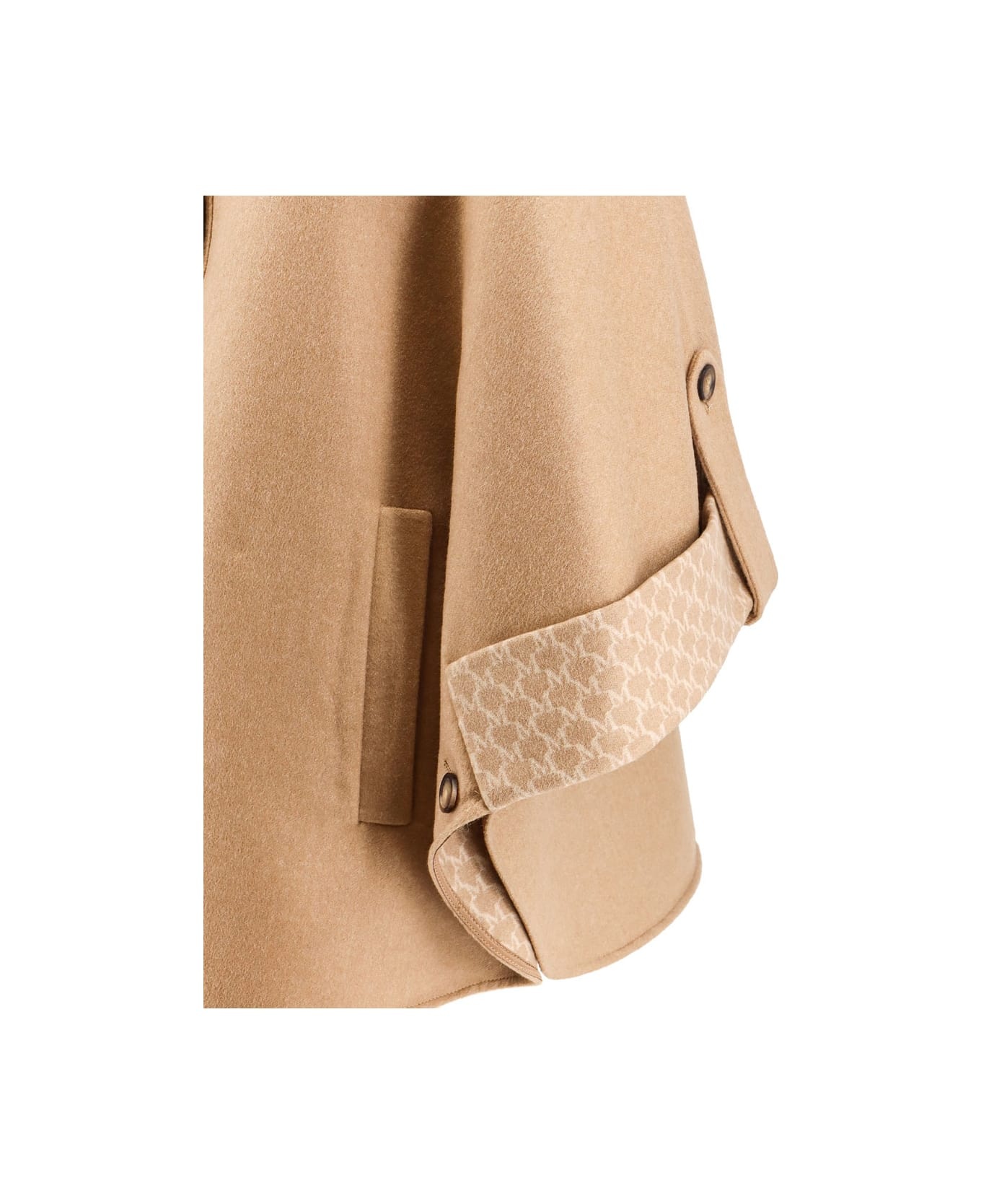 Virgin Wool And Cashmere Cape Wih Pockets On The Front - 3