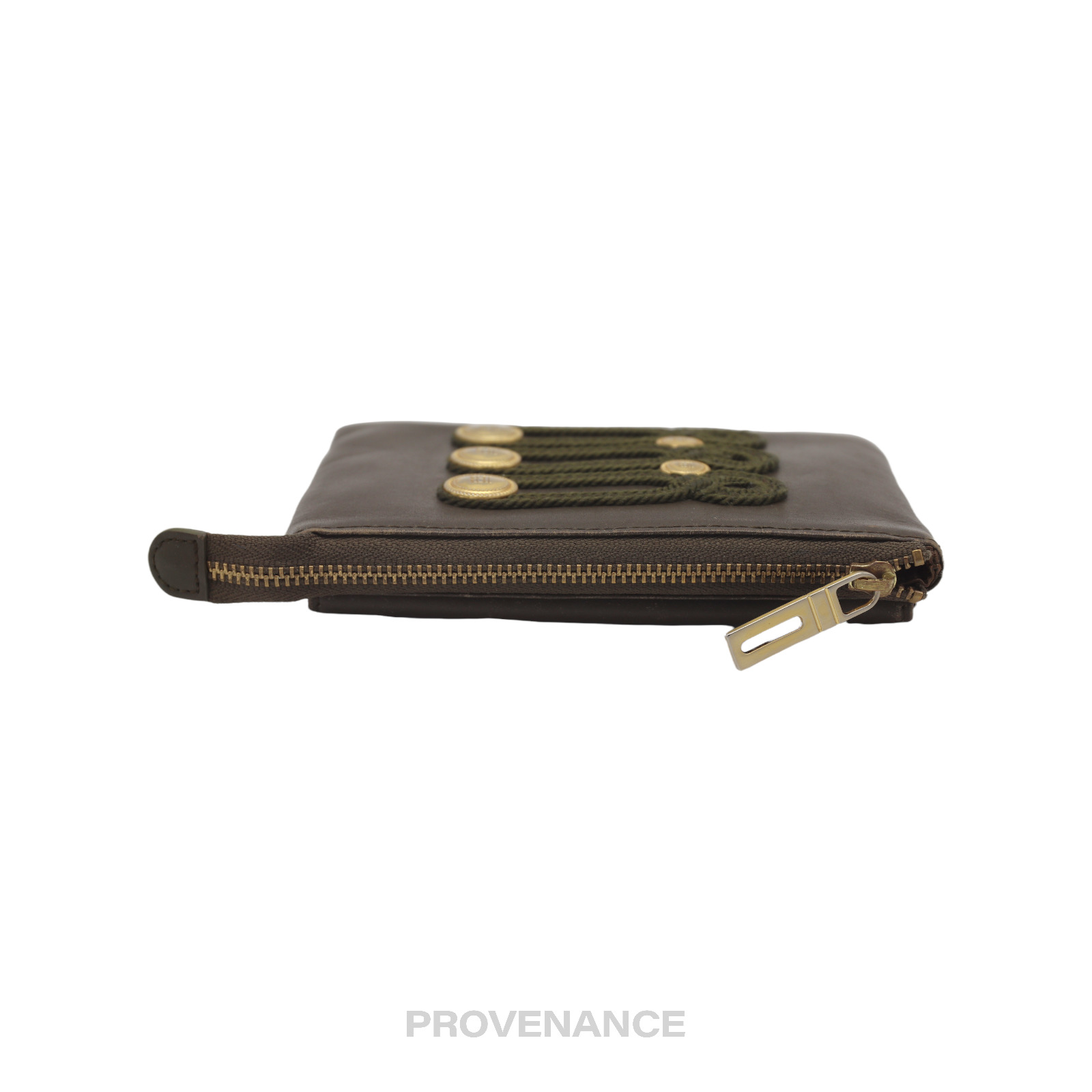 PROVENANCE - Balmain Cles Zip Pouch Wallet - Olive Leather - 6