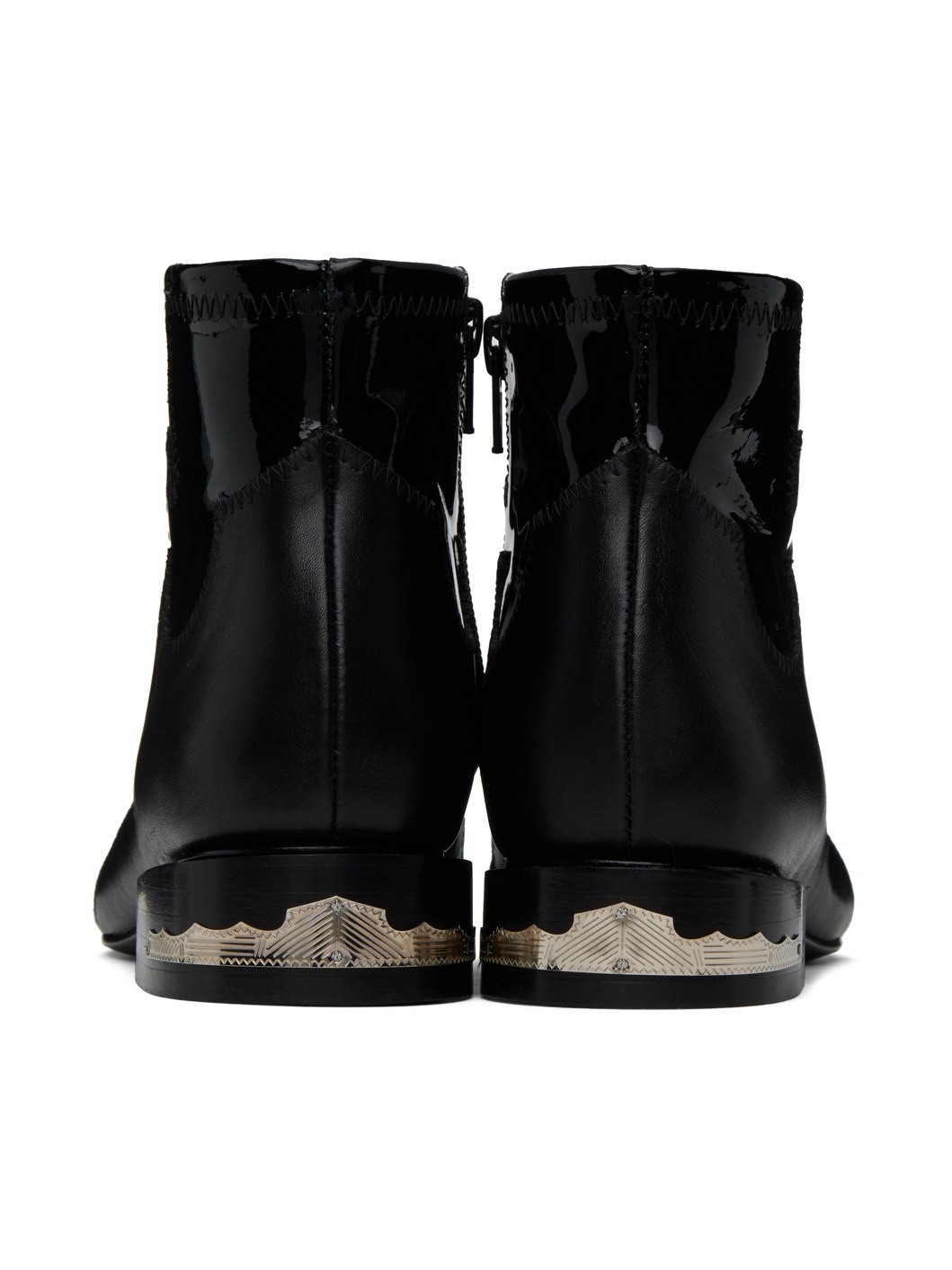Black Paneled Boots - 2