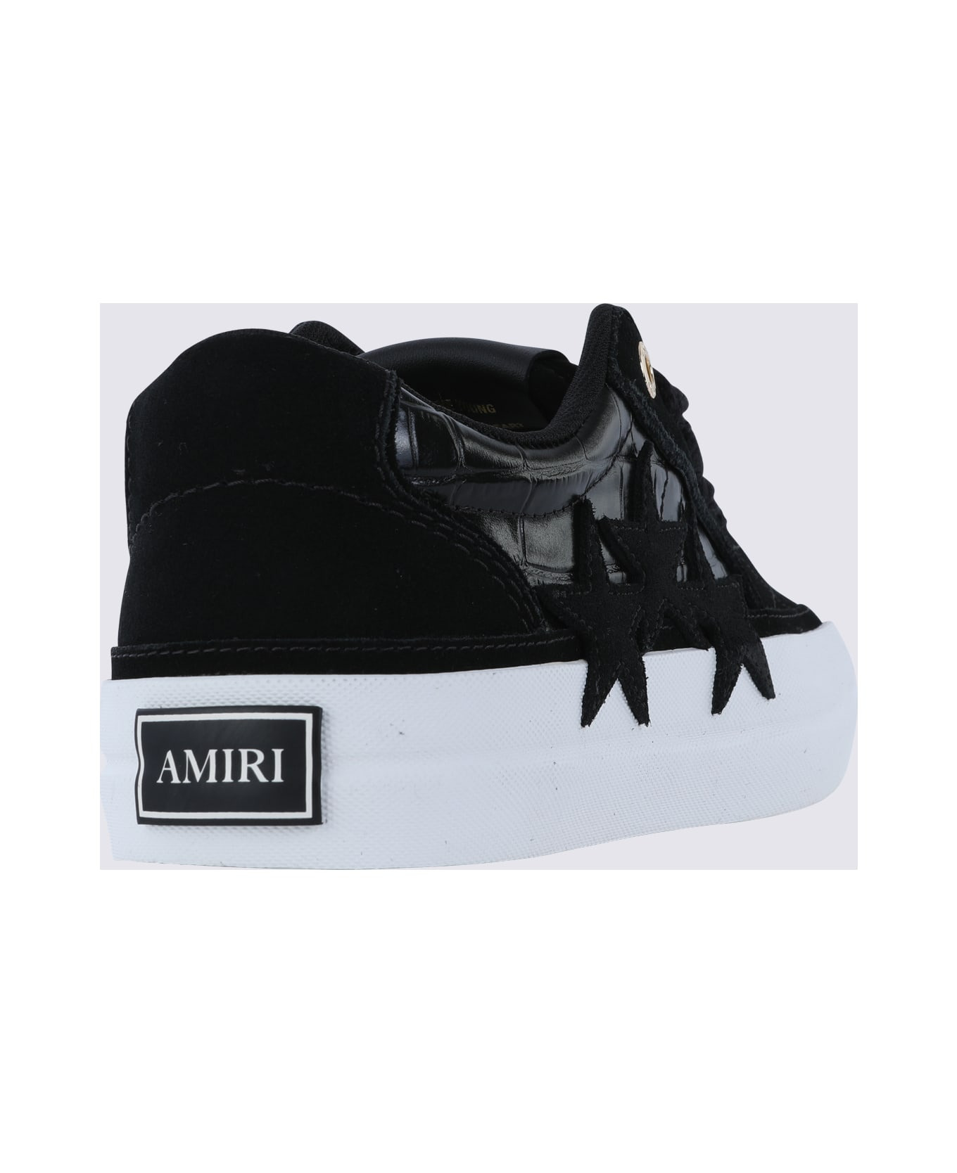 Black Leather Sunset Skate Sneakers - 3