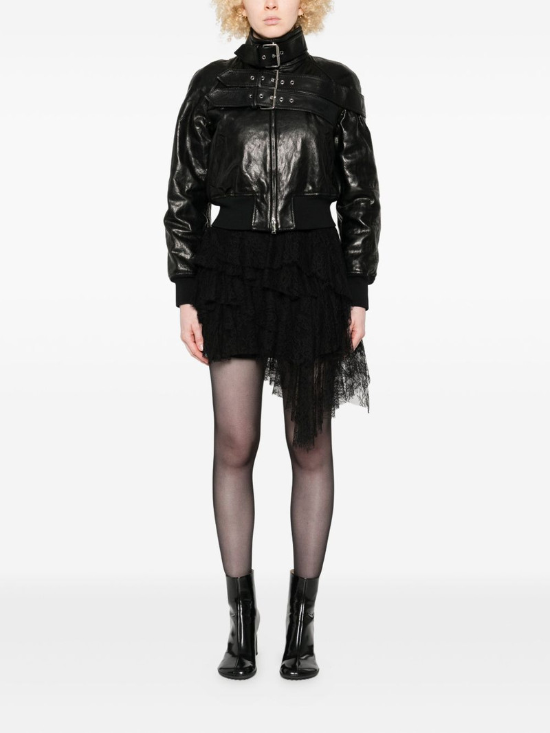 Alexander McQueen ruffled lace skirt outlook