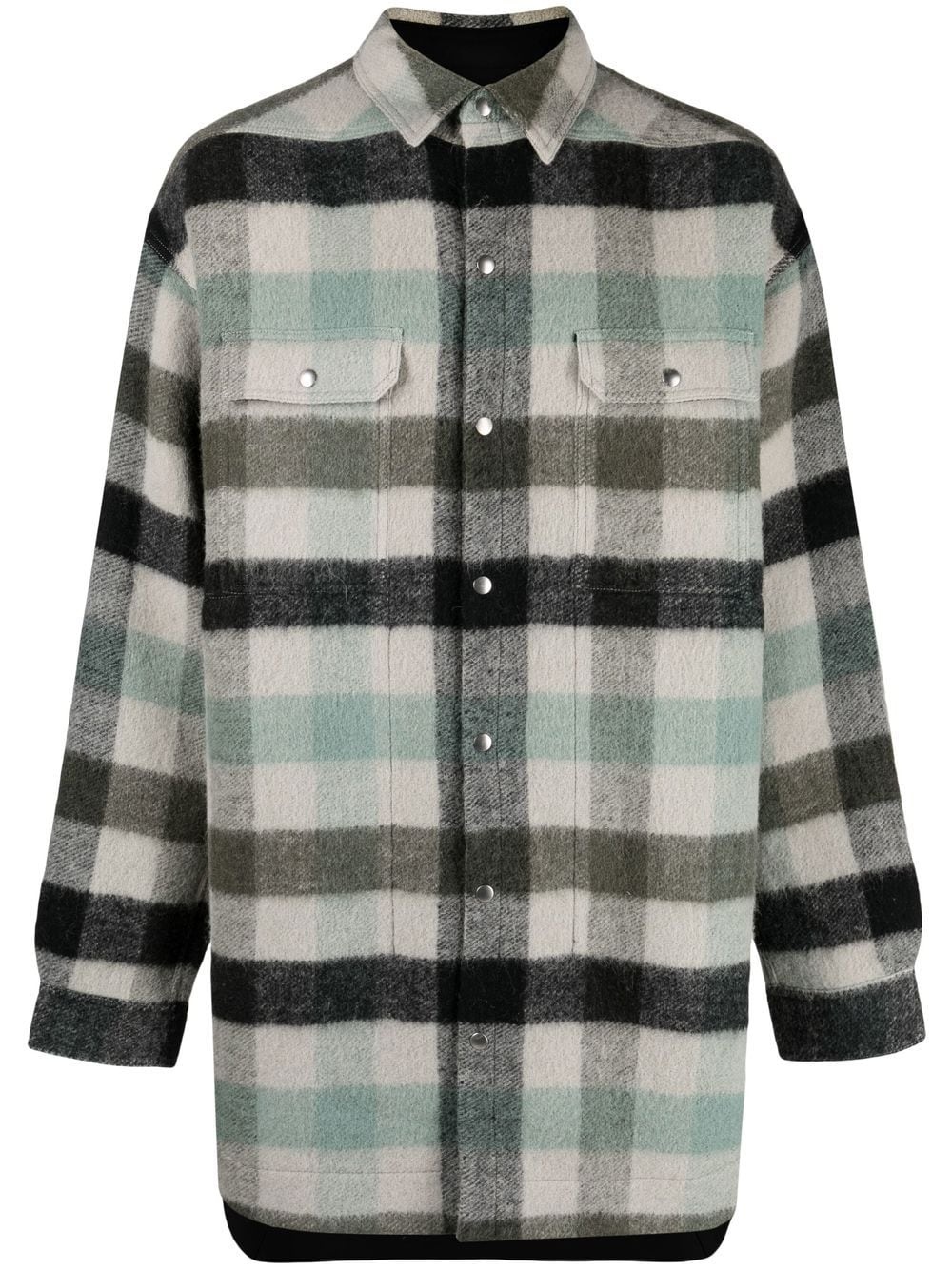 button-up checked shirt - 1