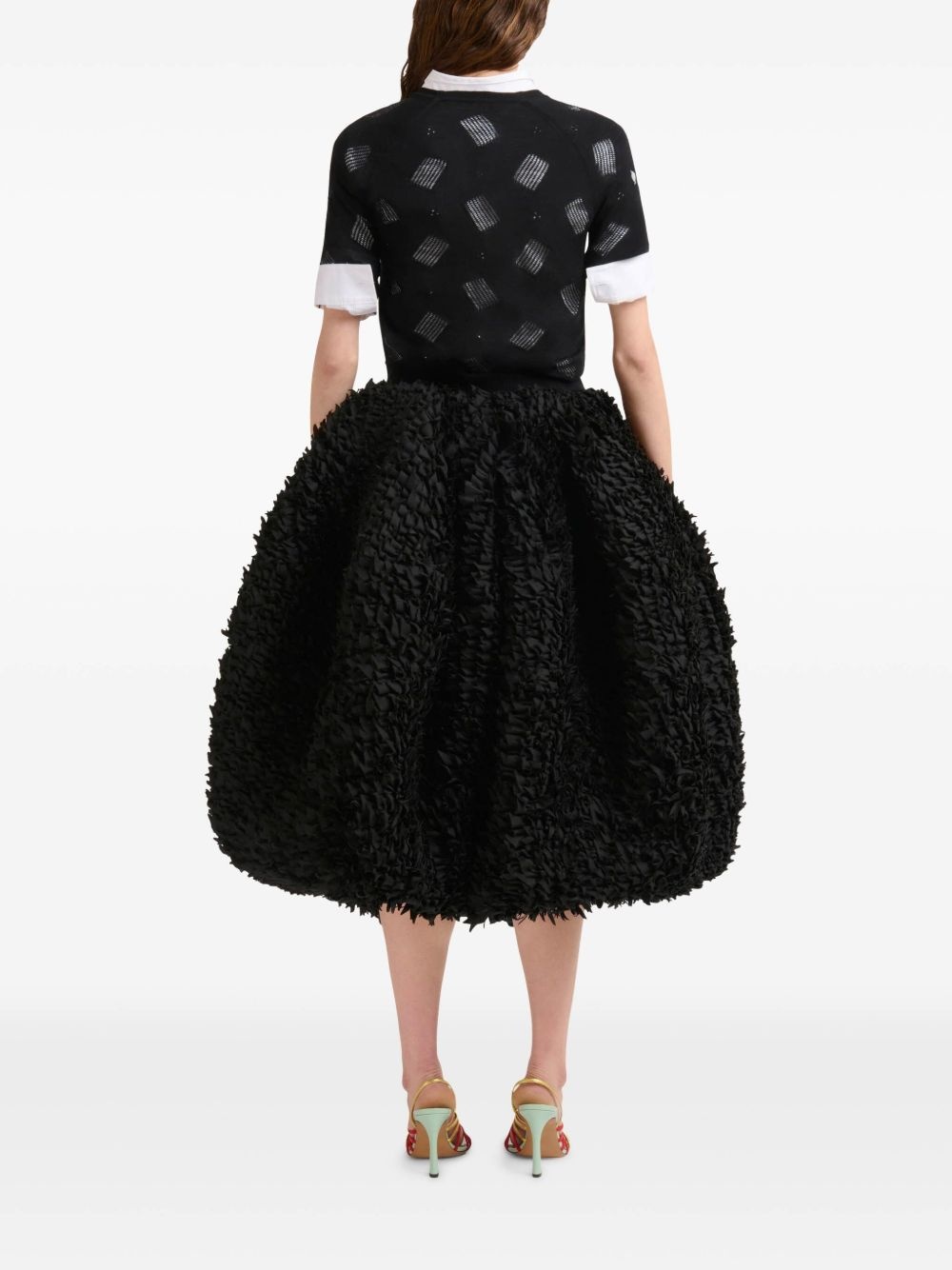 voluminous balloon midi skirt - 4