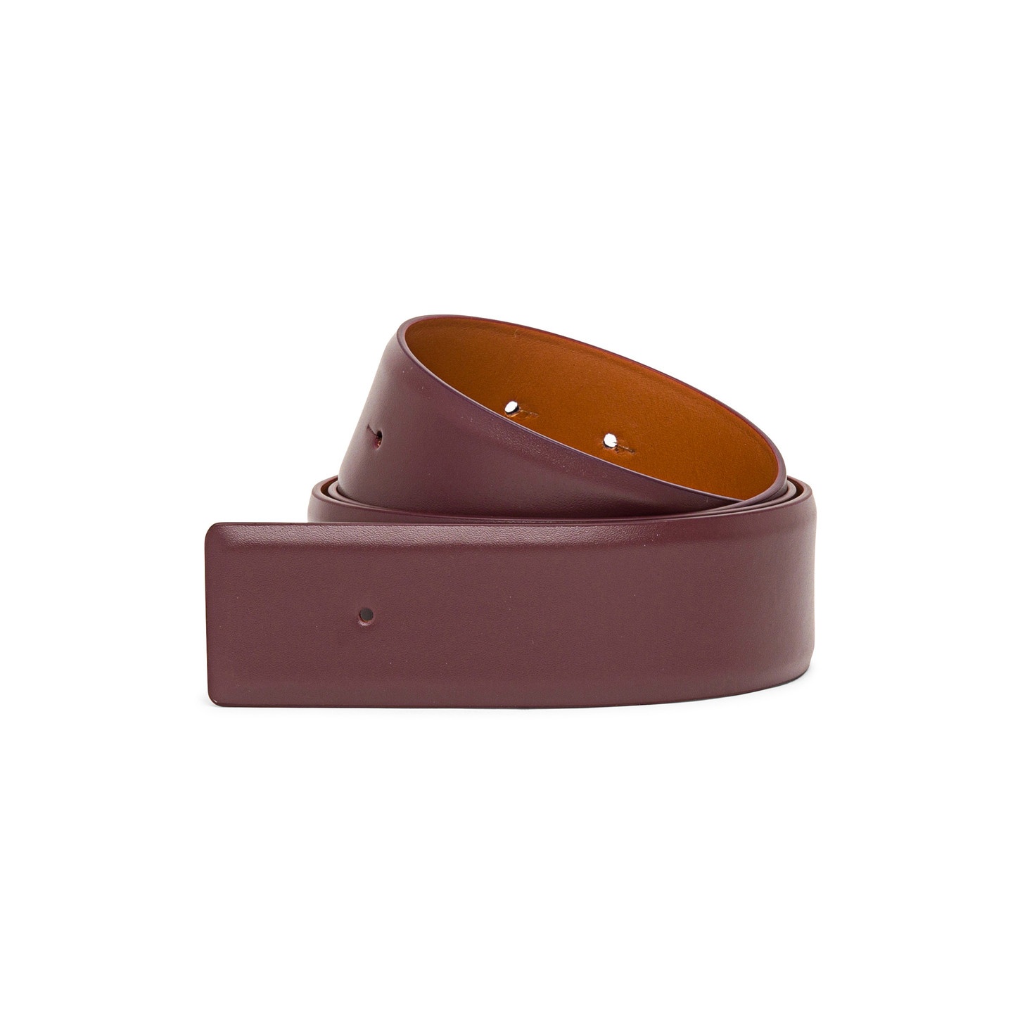 Burgundy leather belt strap - 1