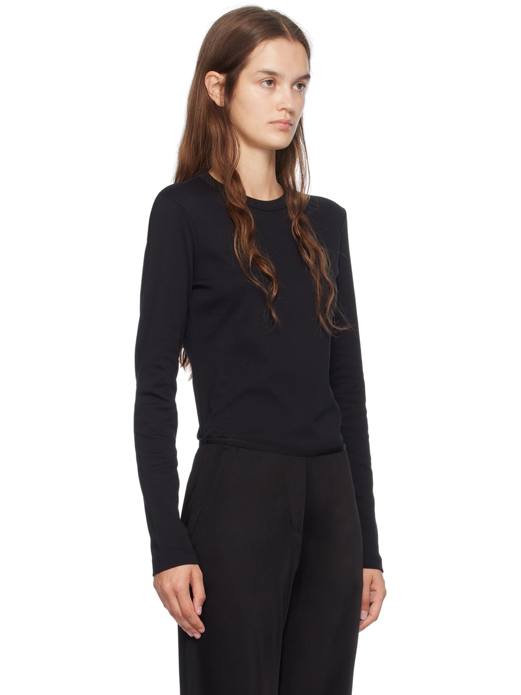 Black Slim Logo Long Sleeve T-Shirt - 2