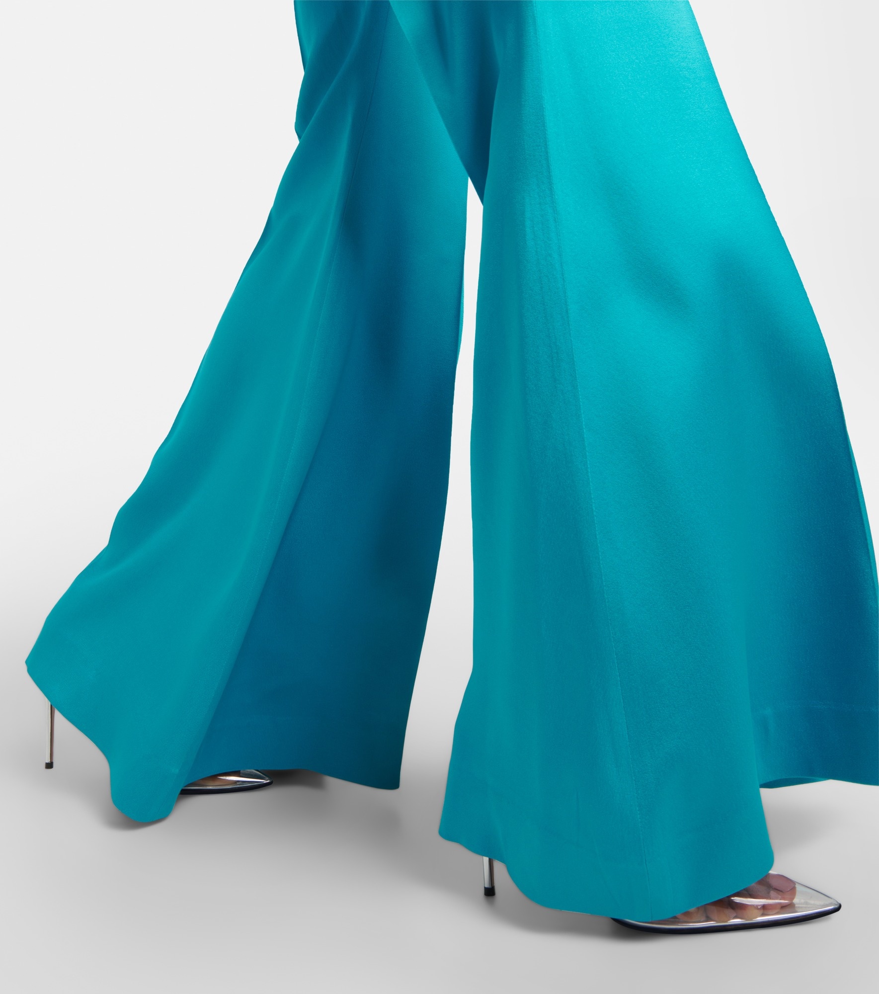 High-rise satin flared pants - 5