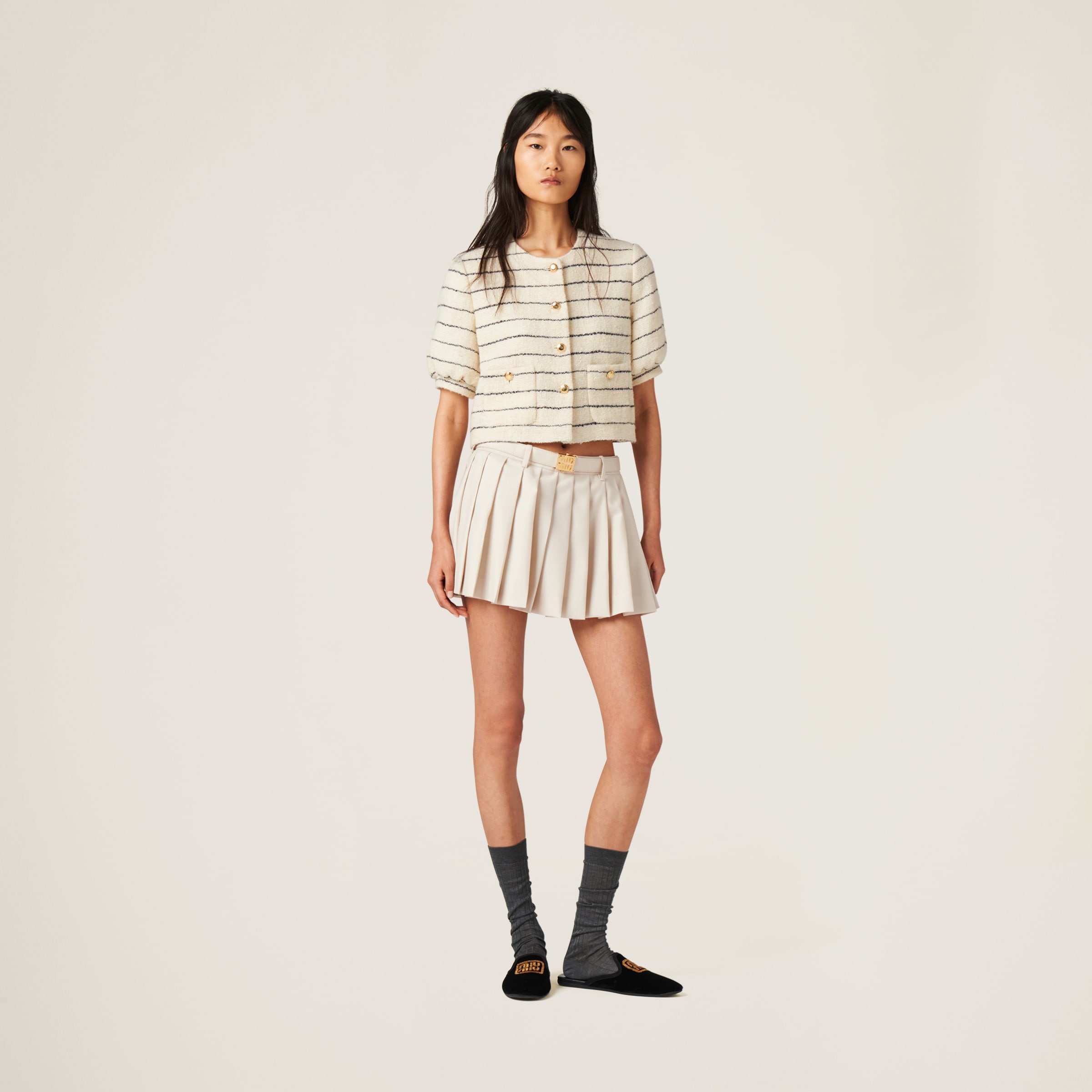 Pleated batavia miniskirt - 2
