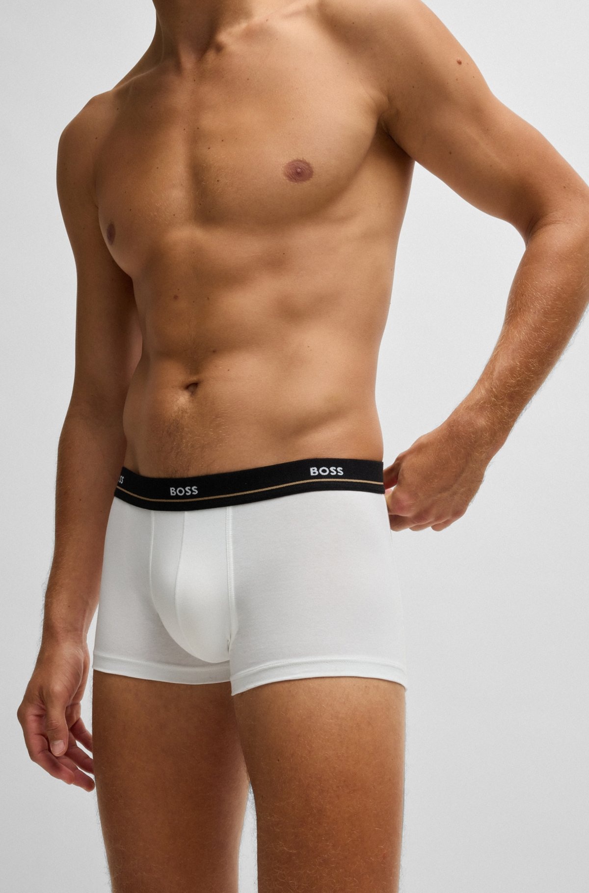 FIVE-PACK OF STRETCH-COTTON TRUNKS WITH LOGO WAISTBANDS - 4