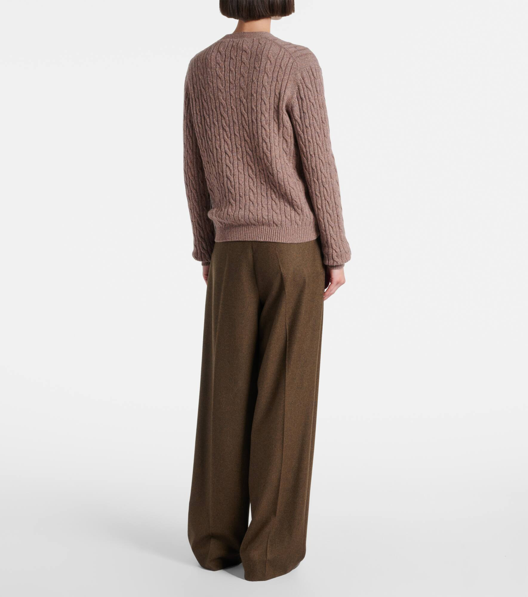 Treccia cable-knit cashmere cardigan - 3