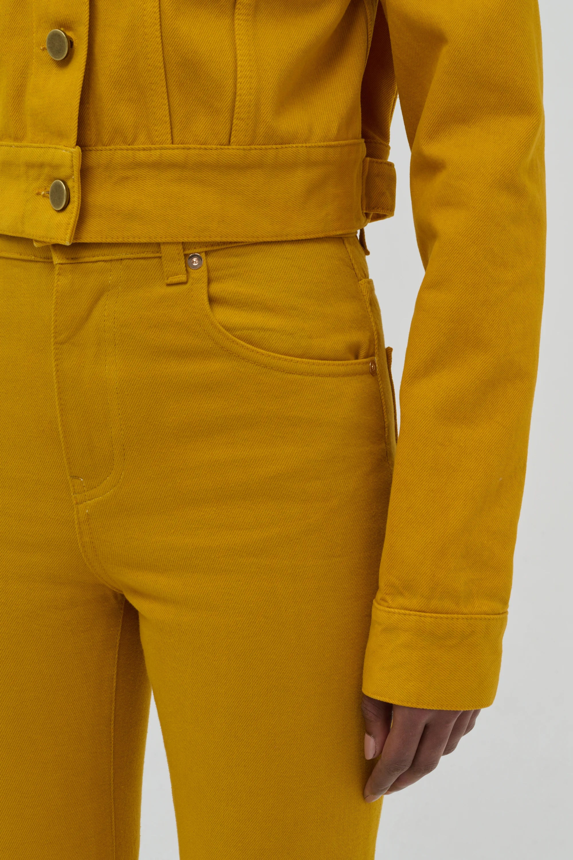 Bronte Jacket in Golden Birch Recycled Cotton Denim - 6