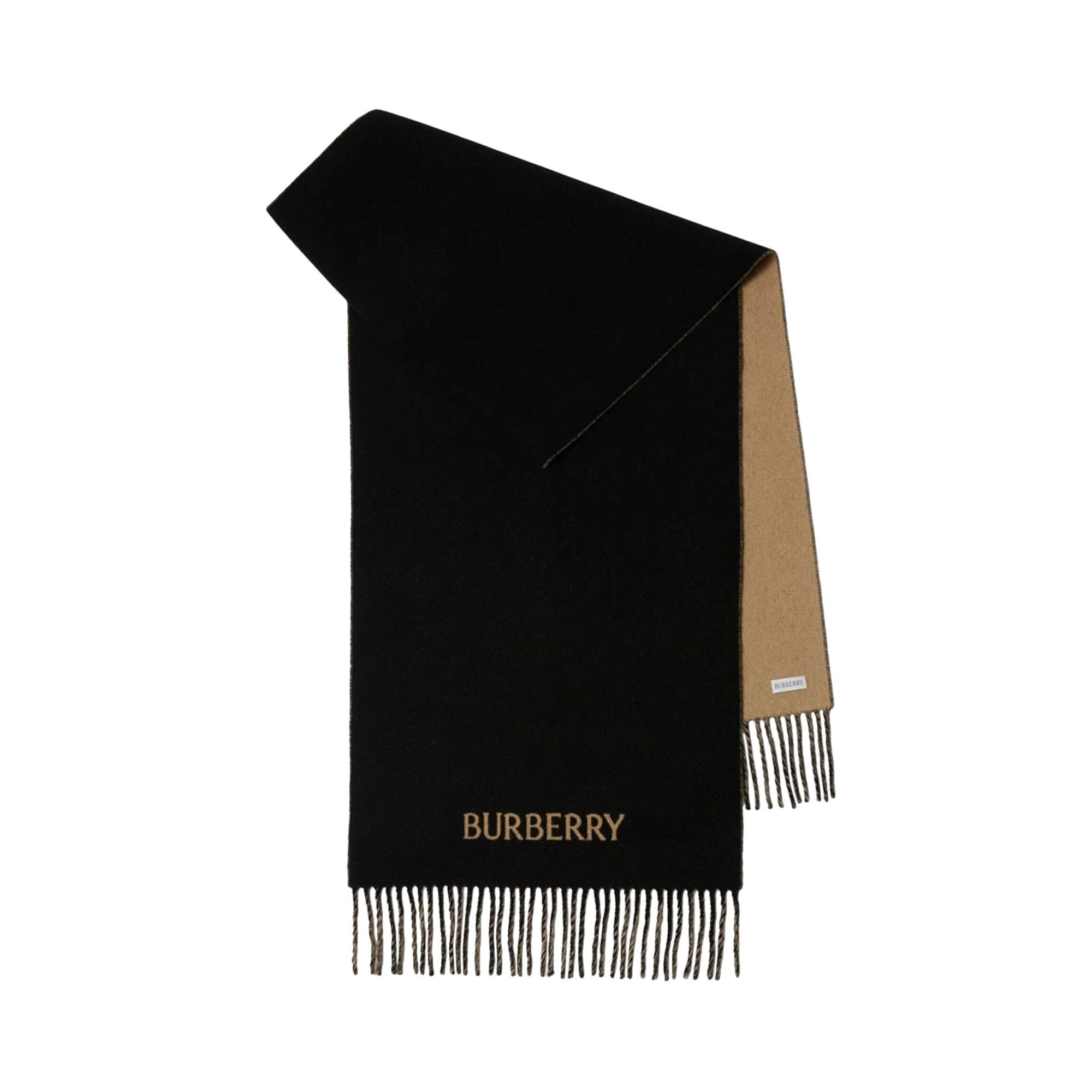 Burberry Cashmere Reversible Scarf 'Camel/Black' - 3