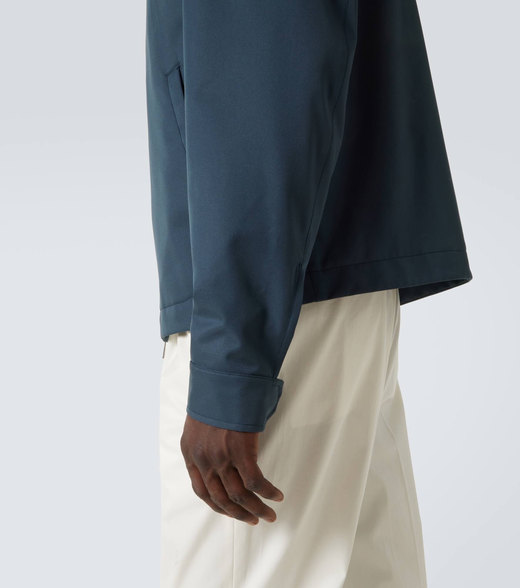 Leather-trimmed blouson - 7
